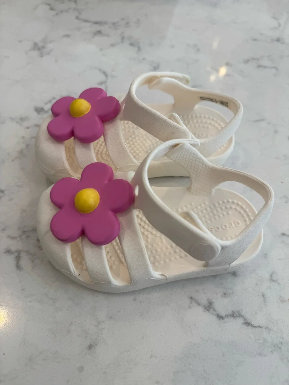 CROCS White Kids Flower Sandals
